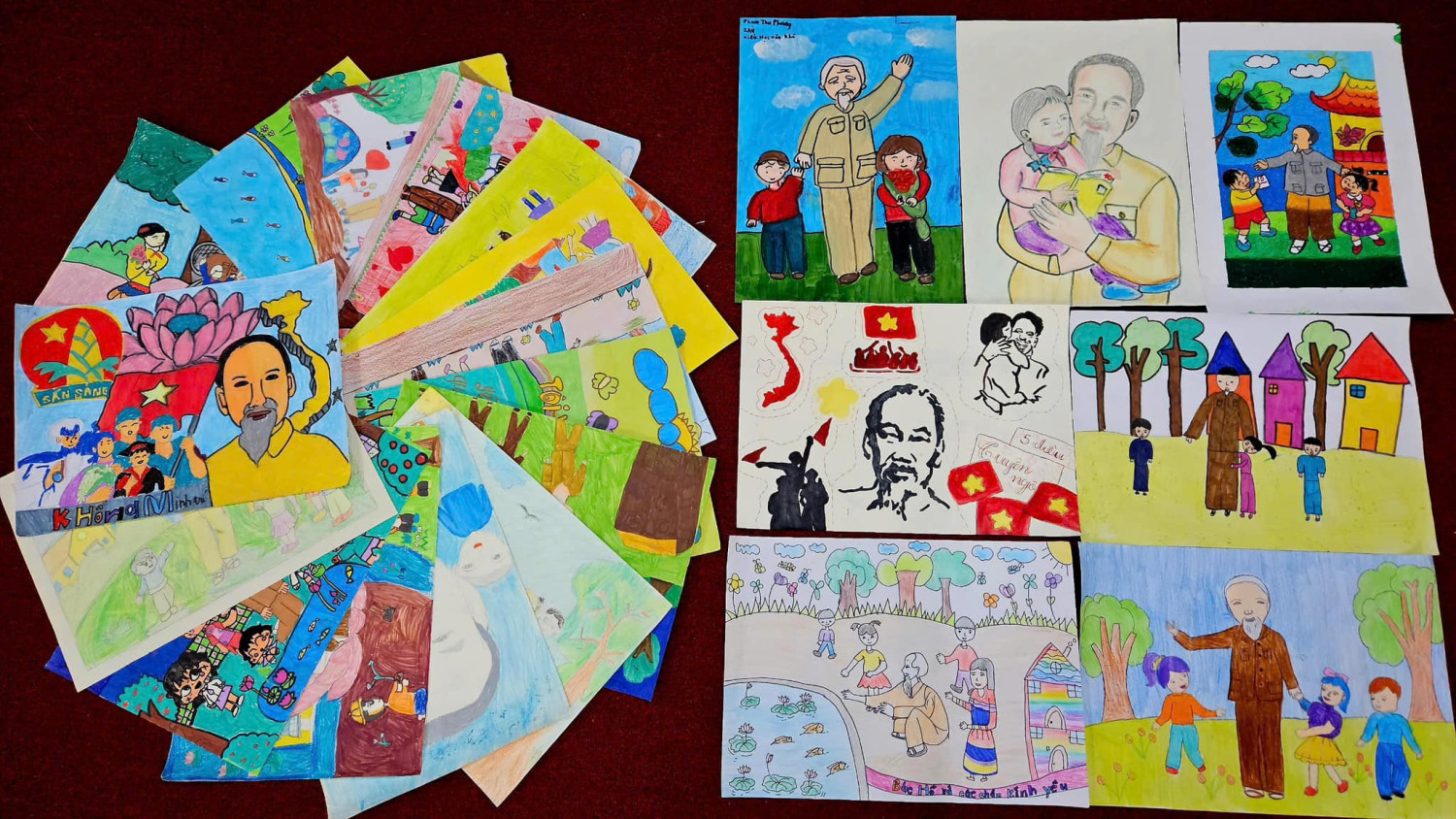 🌿 HƯỞNG ỨNG CUỘC THI VẼ TRANH “BÁC HỒ VỚI THIẾU NHI - THIẾU NHI VỚI BÁC HỒ”
